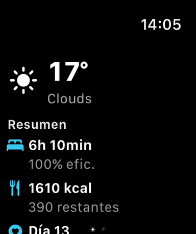 MeteoHealth en el Apple Watch: temperatura y tiempo actuales con el resumen de bienestar del día
